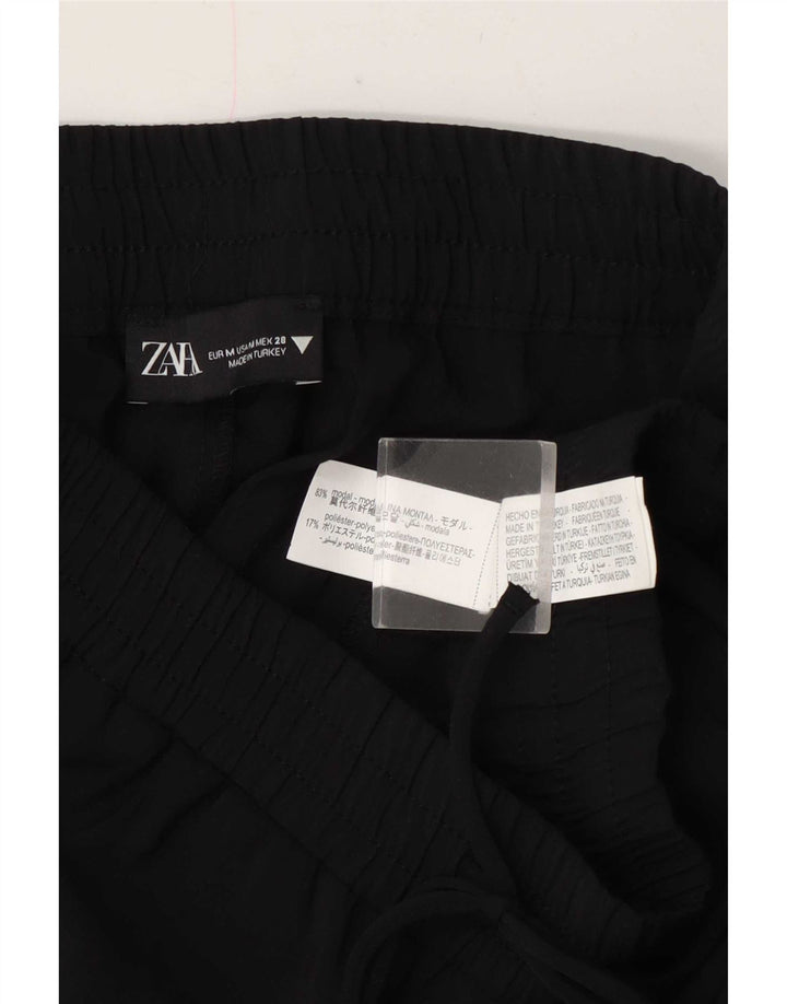 Pantaloni corti slim da donna Zara medi W28 L25 neri modal