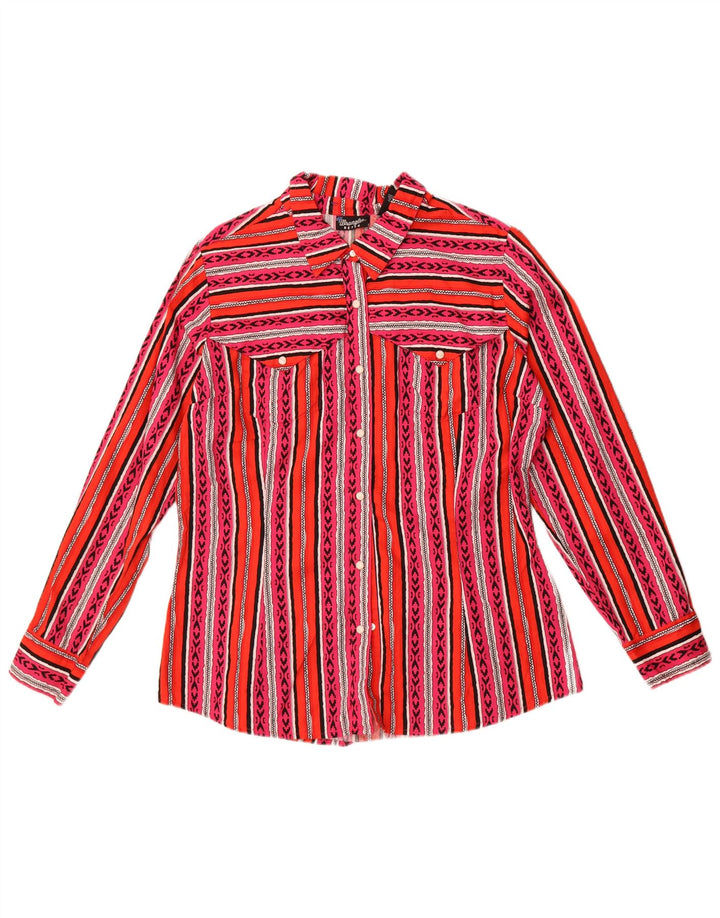 Camicia retrò da donna Wrangler UK 16 Grande cotone a righe multicolore