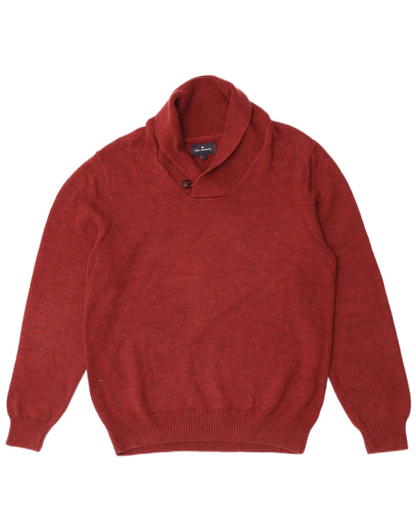 Marks & Spencer Maglione da uomo con collo a scialle blu Harbour grande rosso