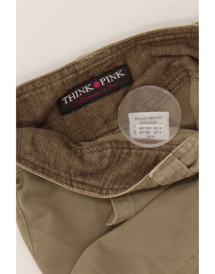 Gonna a trapezio da donna Think Pink W28 in cotone beige medio