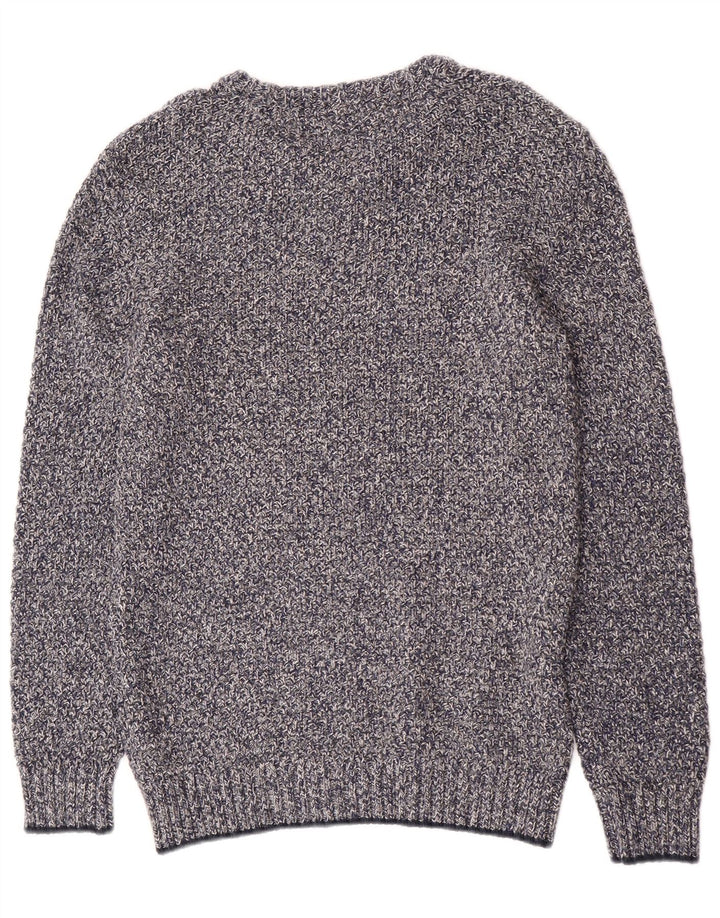 Maglione girocollo da uomo Fat Face in cotone chiazzato blu medio