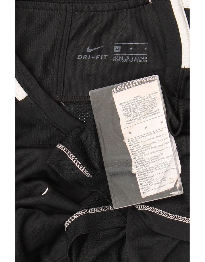 T-shirt Nike da uomo Dri Fit, top in poliestere nero medio