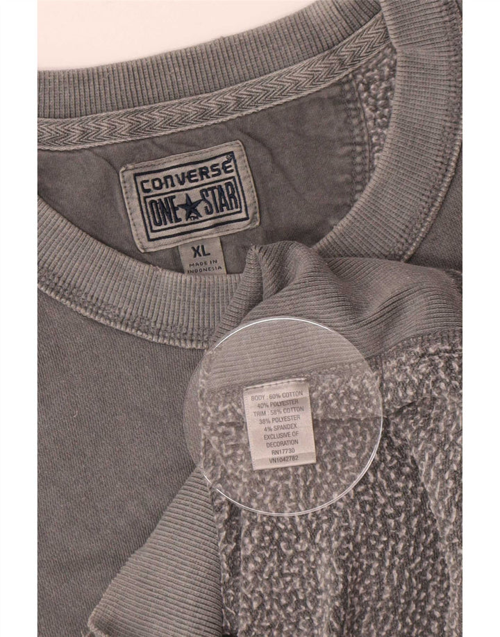 Felpa da donna Converse Jumper UK 18 XL Cotone grigio