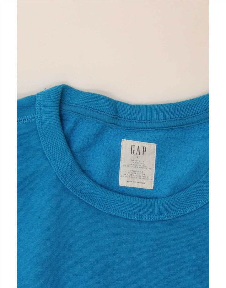 Gap Felpa grafica da uomo Maglione grande in cotone blu