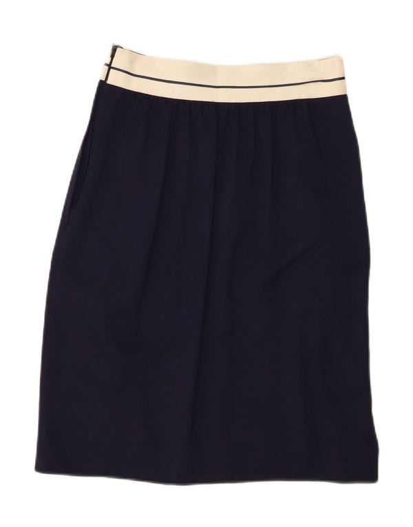 Gonna dritta da donna Ferretti Studio UK 12 media W26 rayon blu navy