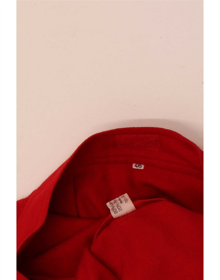 Gonna a tubino vintage da donna IT 46 grande W28 lana rossa