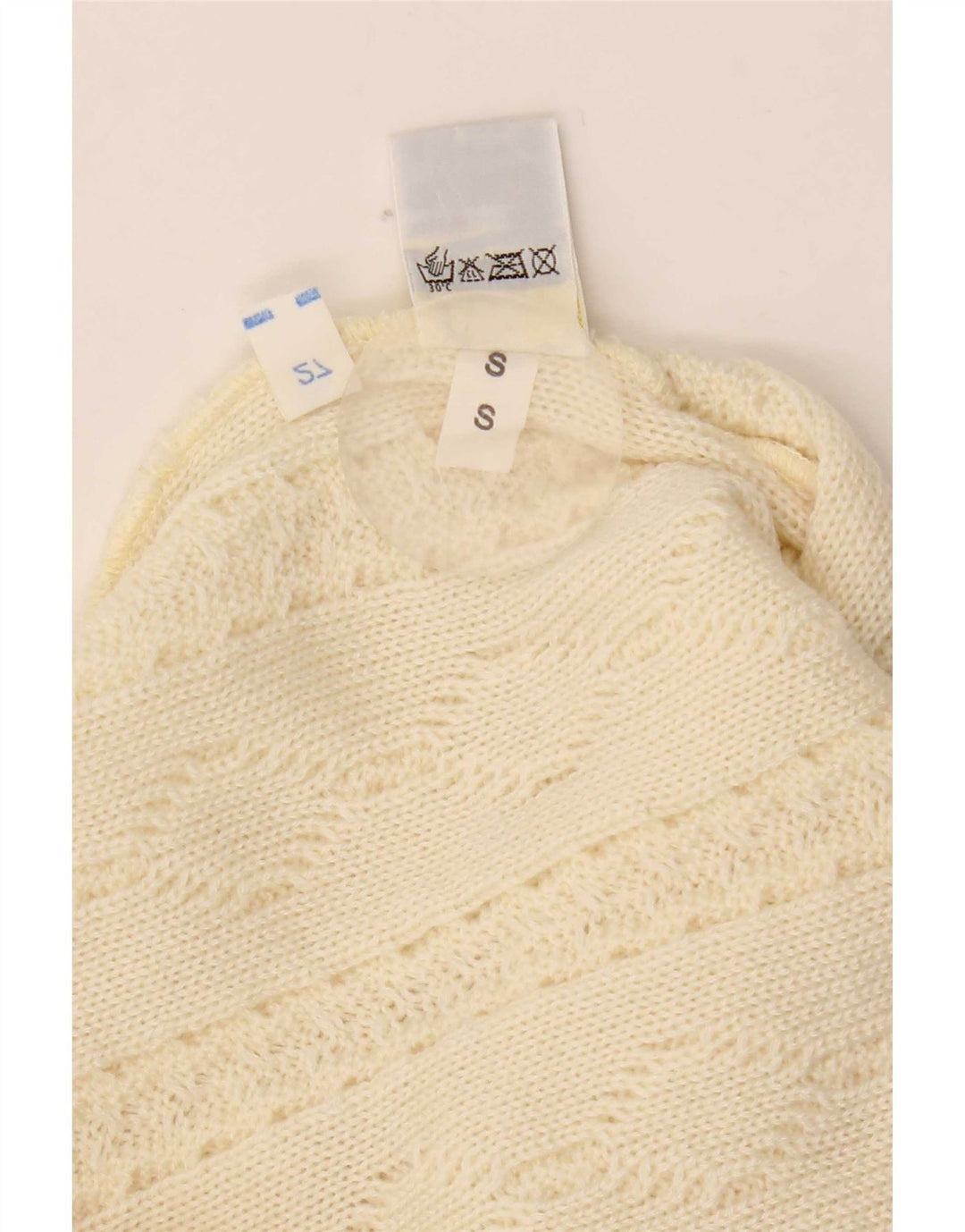Maglione girocollo da uomo vintage piccolo beige