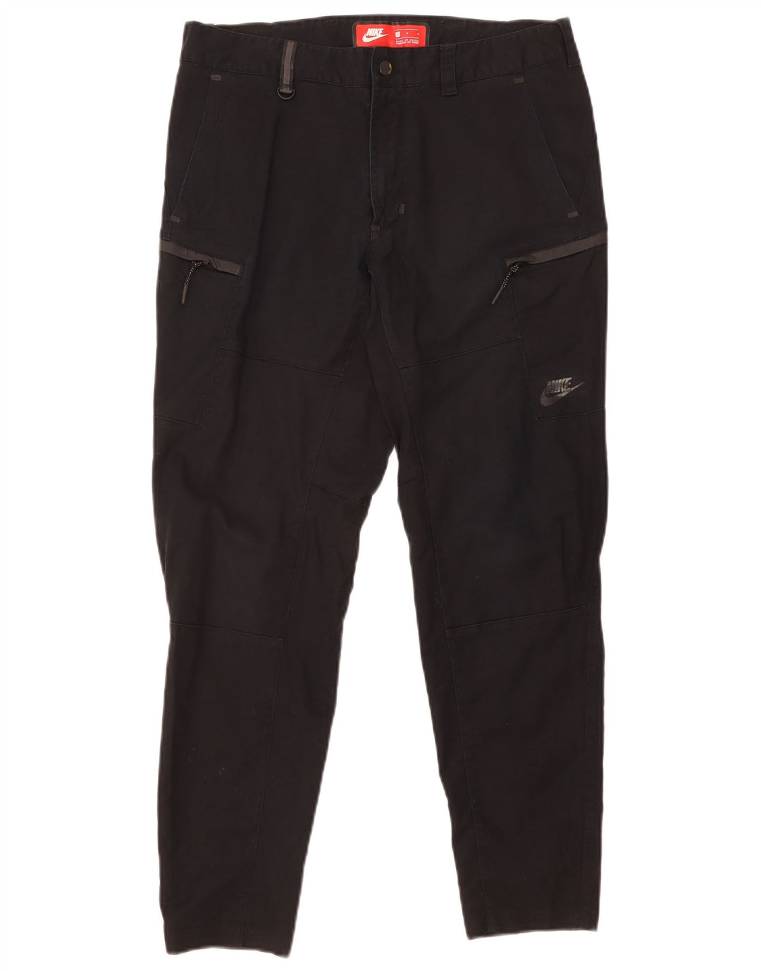 Pantaloni cargo affusolati Nike da uomo medi W32 L29 cotone nero