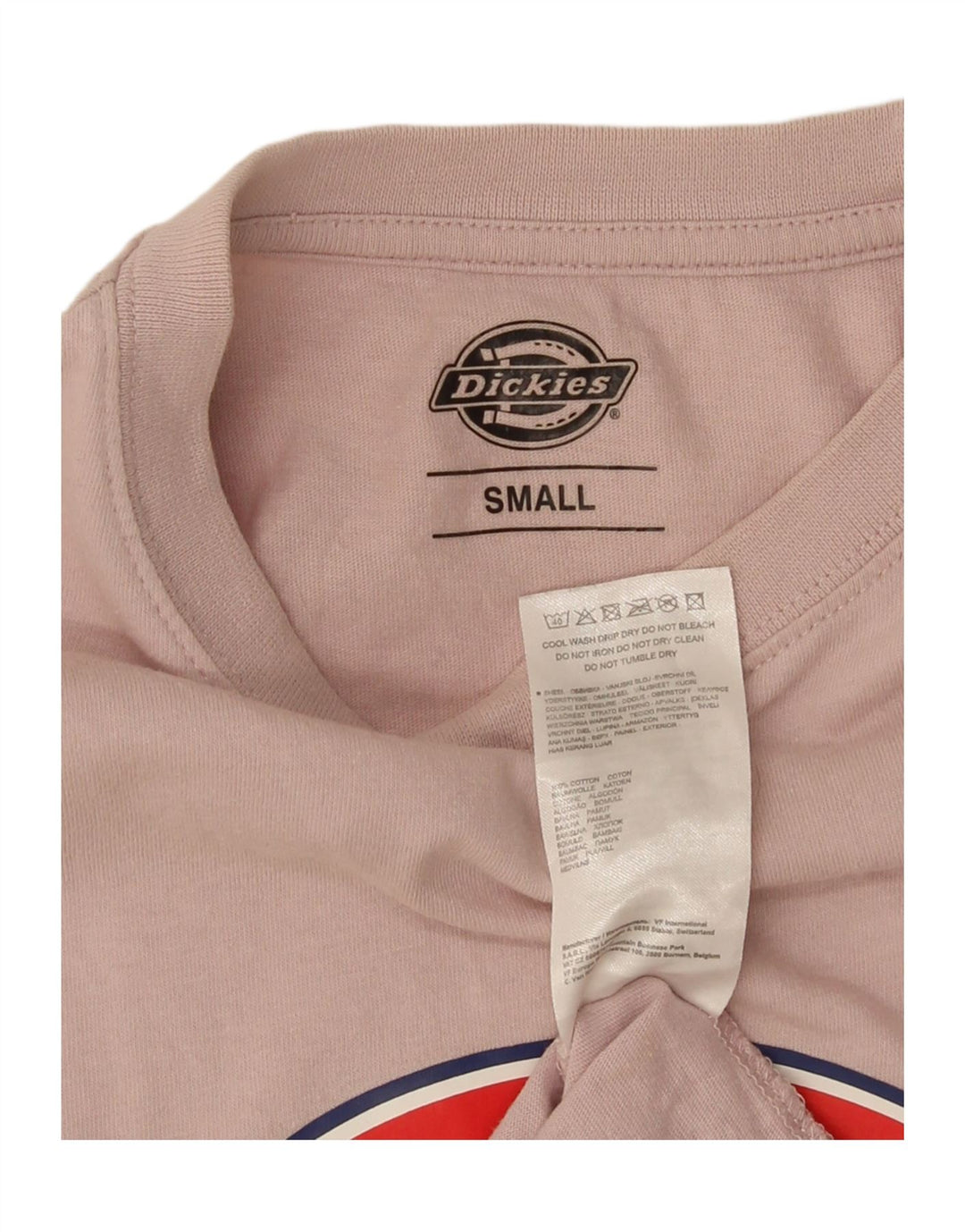 T-shirt grafica da uomo Dickies Top piccola in cotone rosa