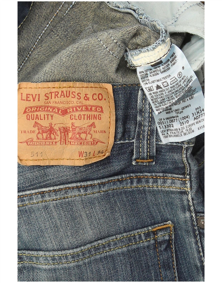 Levi's Uomo 511 Slim Jeans W31 L34 Blu Navy Cotone