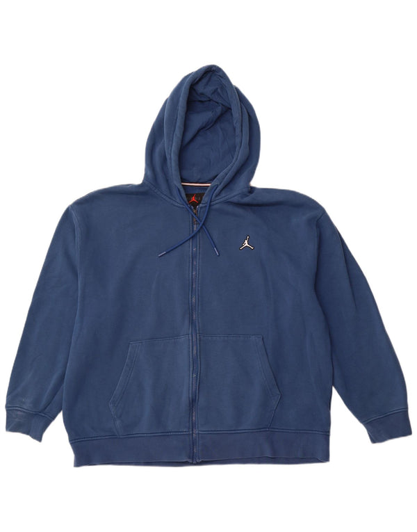 Felpa con cappuccio e zip JORDAN da uomo 2XL in cotone blu