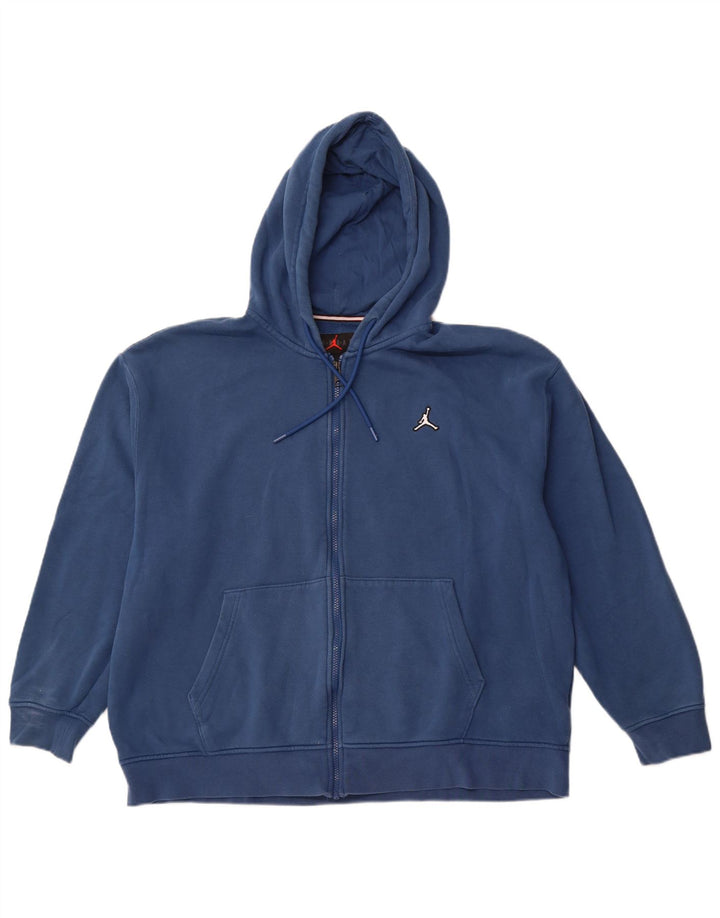 Felpa con cappuccio e zip JORDAN da uomo 2XL in cotone blu