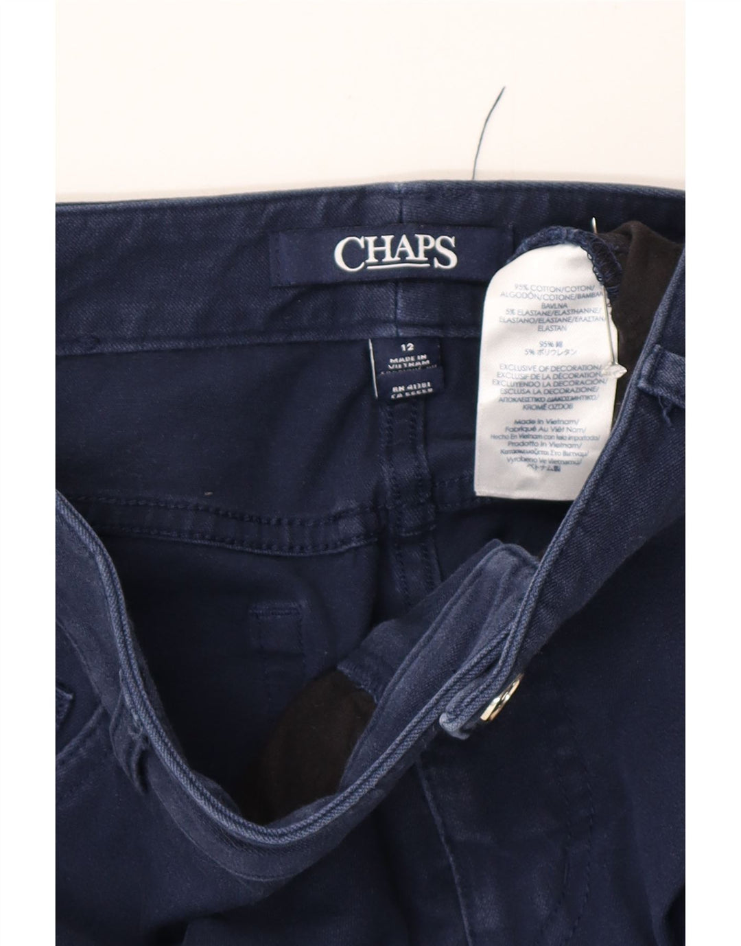 Jeans dritti da donna Chaps US 12 Large W32 L28 Cotone blu navy