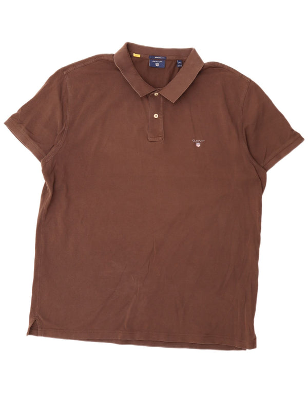 Polo Gant da uomo vestibilità regolare 3XL cotone marrone