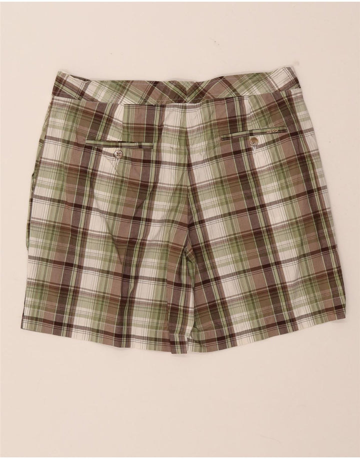 Pantaloncini chino da donna IZOD US 8 Medium W32 in cotone a quadri kaki