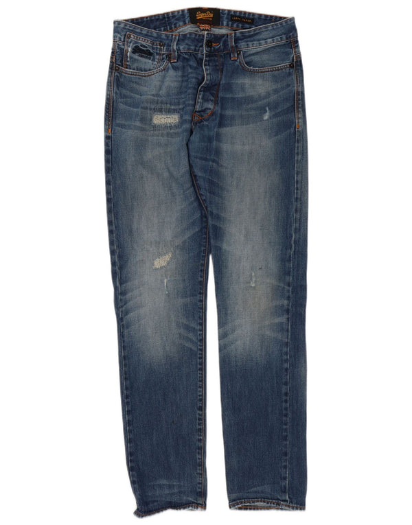 Jeans affusolati larghi invecchiati da uomo Superdry W32 L32 cotone blu