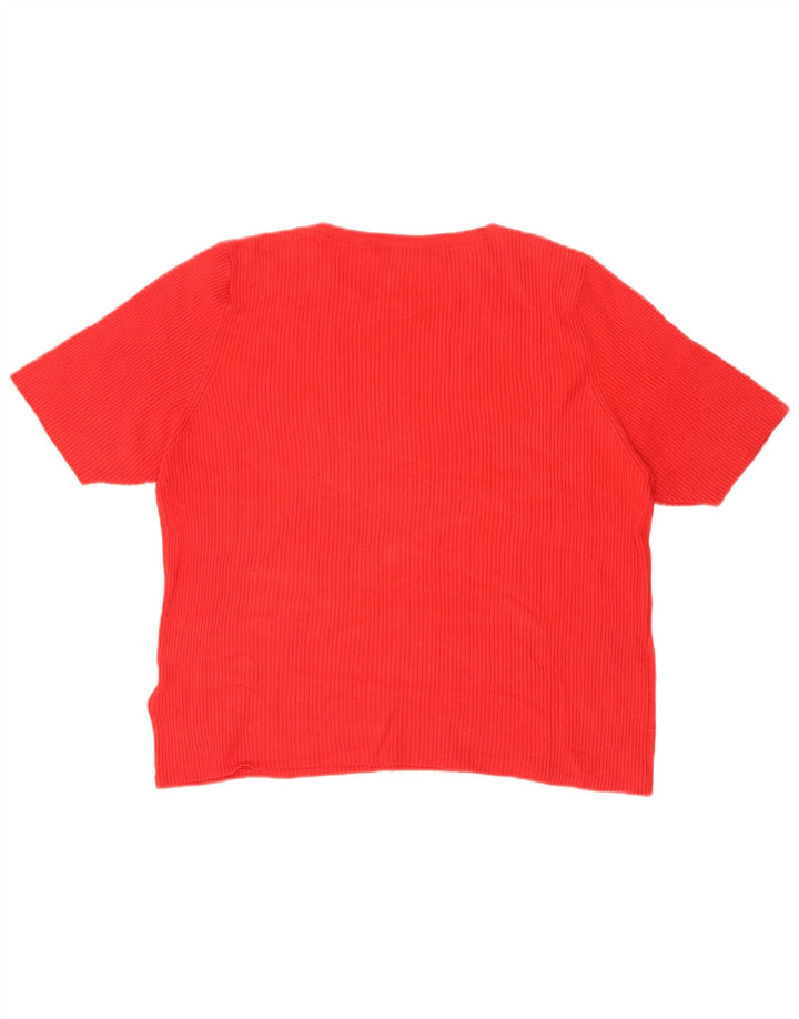 T-shirt da donna Marks & Spencer Top UK 18 XL rossa in viscosa