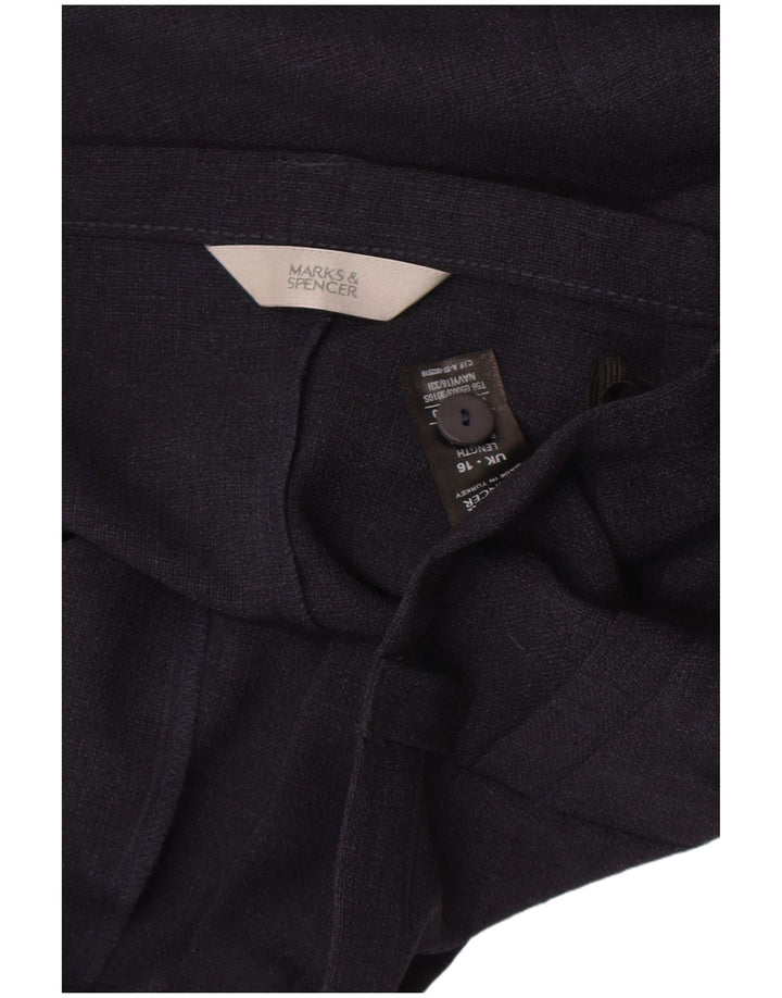Gonna longuette da donna Marks & Spencer UK 16 Large W32 poliestere blu navy