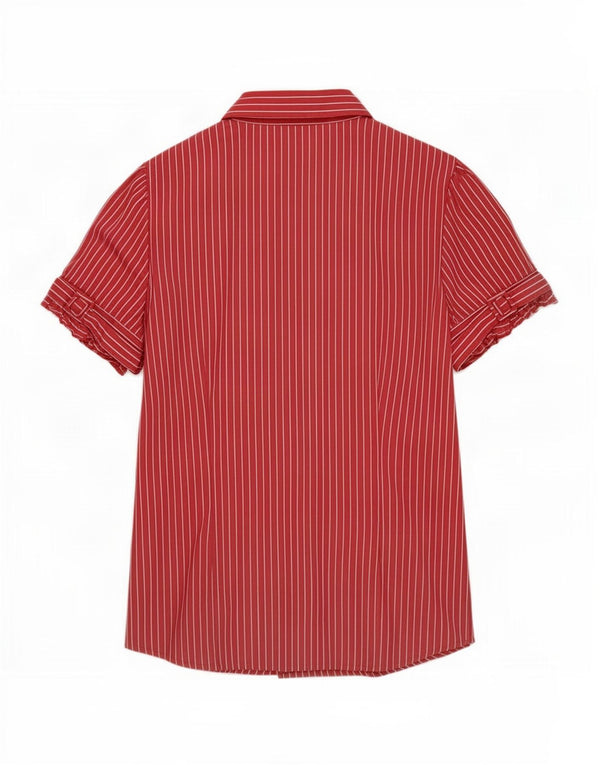 Camicia a maniche corte da donna Benetton UK 14 Gessato medio rosso