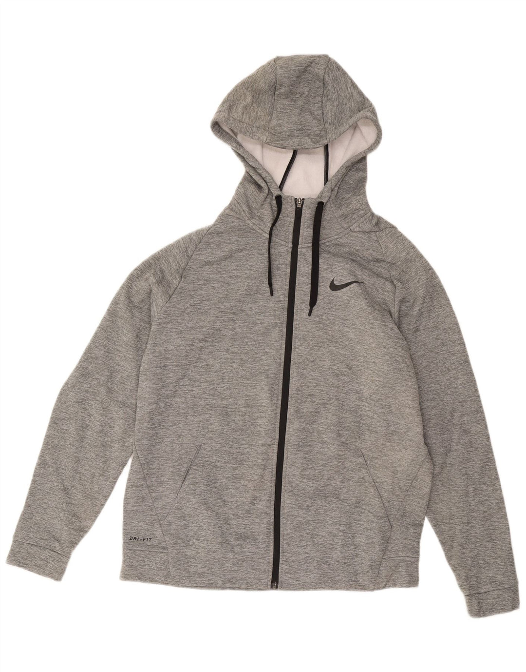 Felpa con cappuccio e zip Nike Dri Fit da uomo, grande, in poliestere grigio