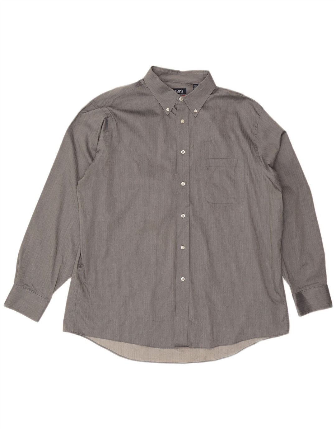 Camicia da uomo vestibilità regolare CHAPS taglia 17 1/2 XL cotone grigio a spina di pesce