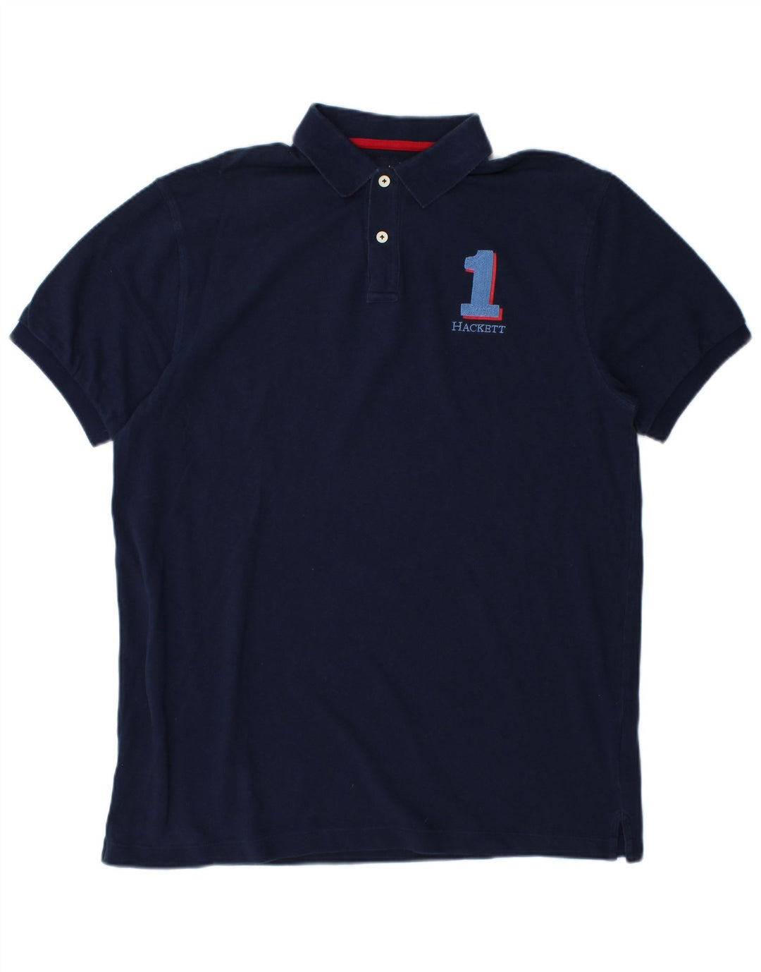 Polo da uomo con grafica classica vestibilità HACKETT, grande, in cotone blu navy