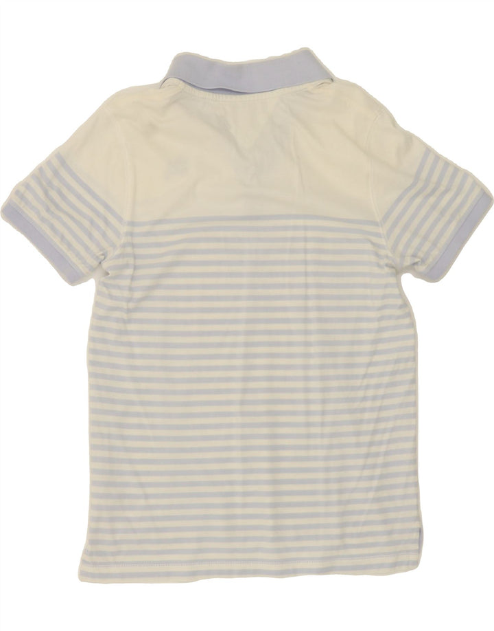 TOMMY HILFIGER Mens Polo Shirt Medium Blue Striped Cotton Vintage Tommy Hilfiger and Second-Hand Tommy Hilfiger from Messina Hembry 