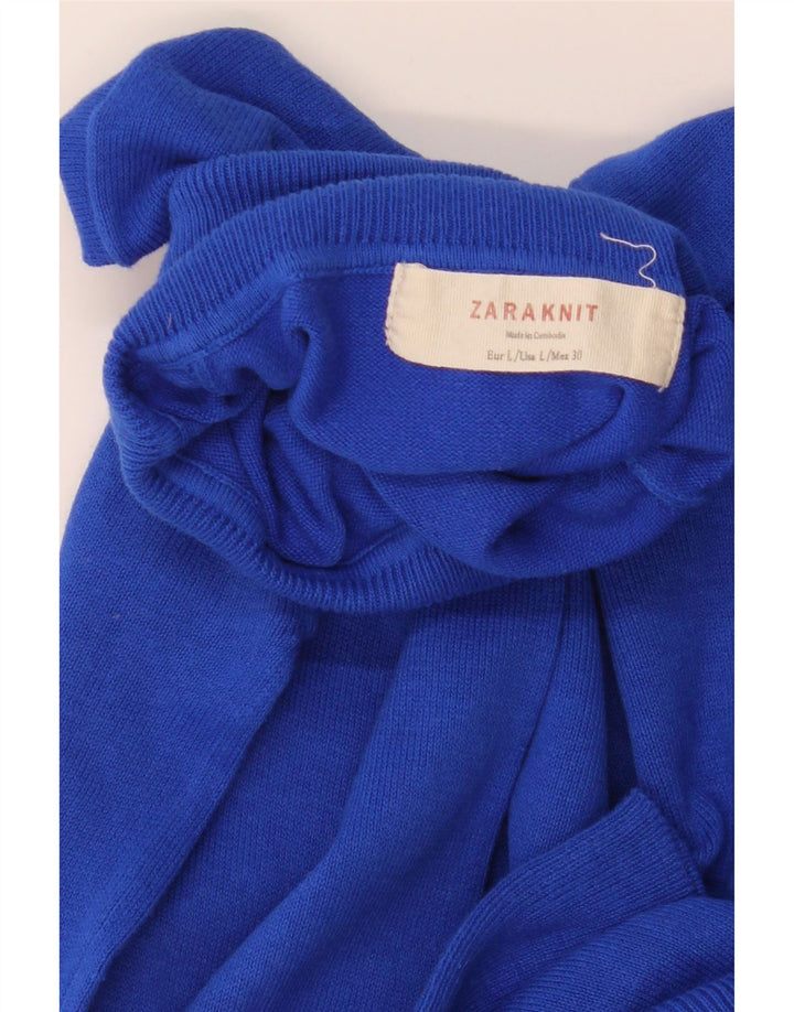 Maglione maglione collo alto da donna Zara UK 14 grande blu
