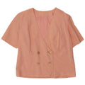 Giacca blazer vintage a maniche corte doppio petto da donna UK 14 rosa medio