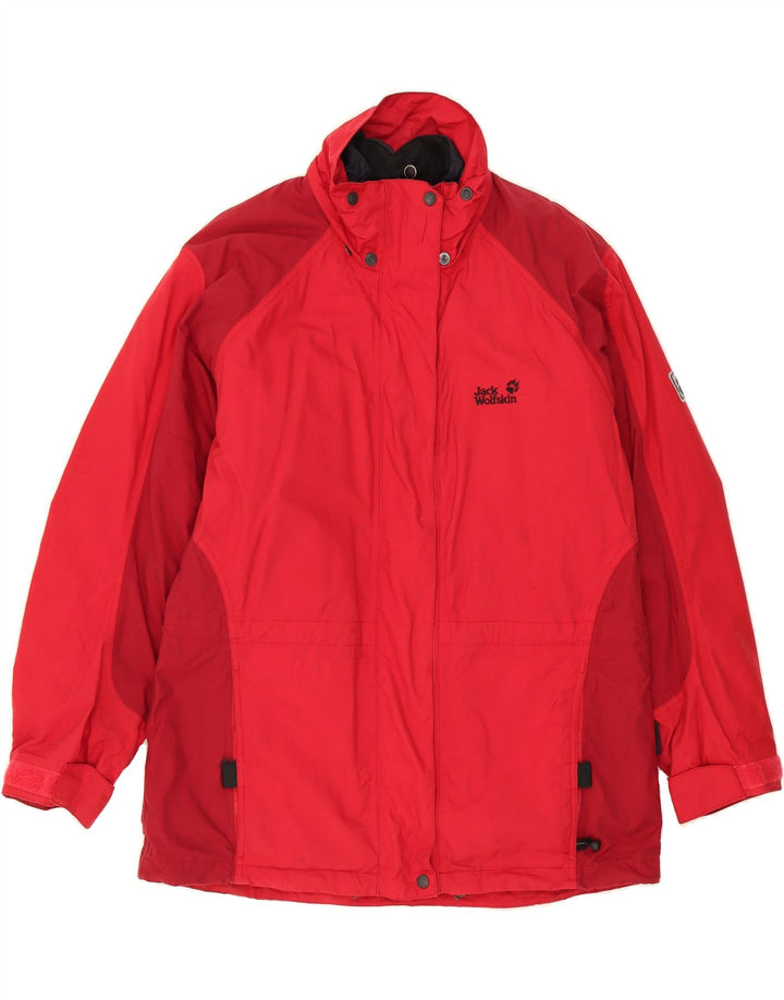 JACK WOLFSKIN Womens Oversized Windbreaker Jacket UK 18 XL Red Colourblock Vintage Jack Wolfskin and Second-Hand Jack Wolfskin from Messina Hembry 