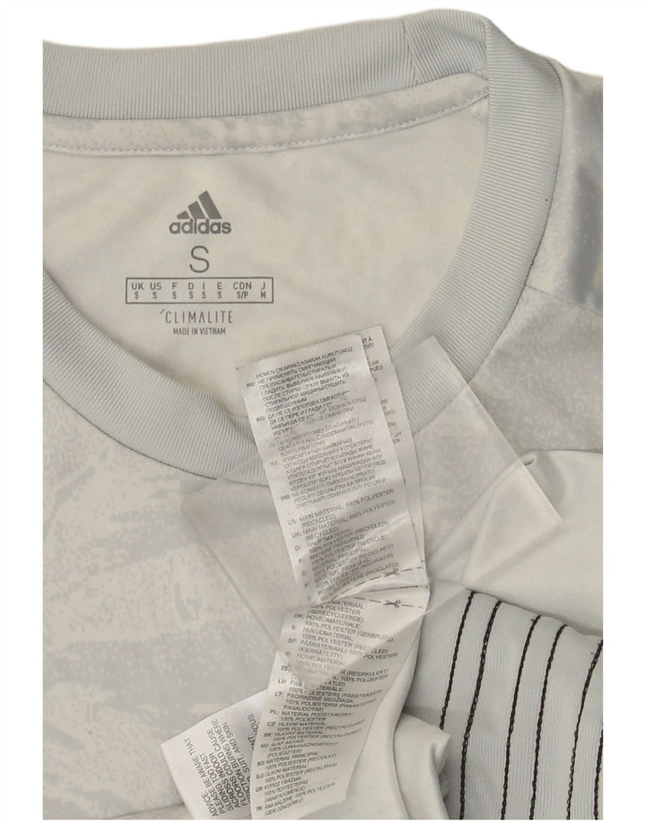 Adidas Uomo Climalite Top manica lunga piccolo poliestere mimetico grigio