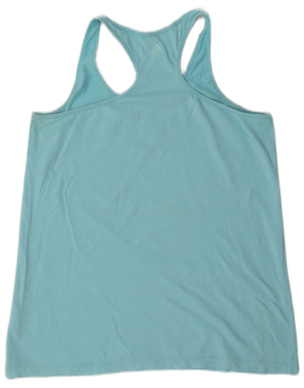 Canottiera grafica Adidas Climalite da donna UK 16/18 grande cotone blu