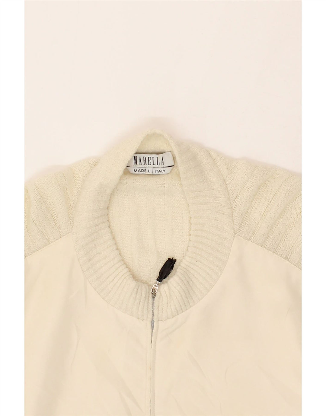 MARELLA Womens Cardigan Sweater UK 16 Large Off White Acrylic Vintage Marella and Second-Hand Marella from Messina Hembry 