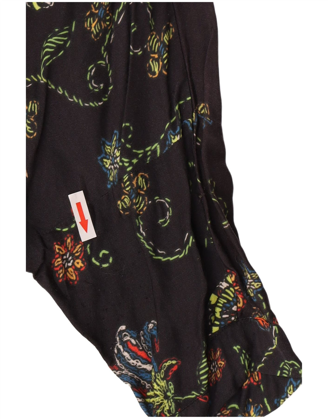 Desigual Donna Tunica Top UK 12 Medio Nero Floreale