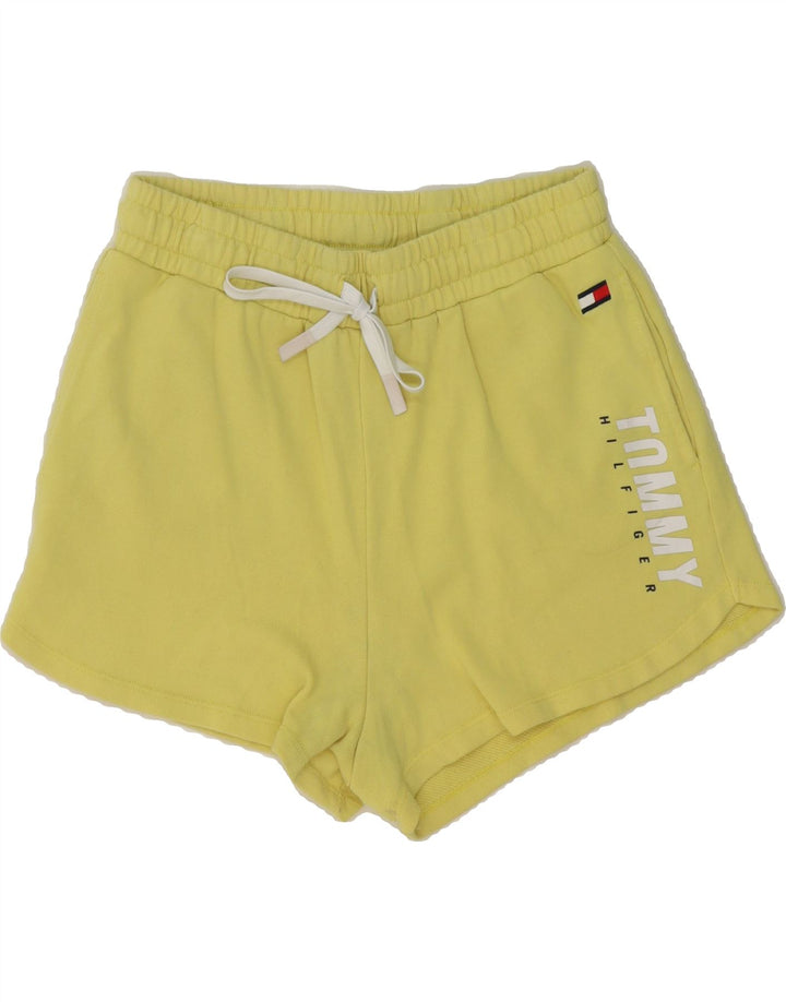 TOMMY HILFIGER Womens Graphic Sport Shorts UK 14 Medium Yellow Vintage Tommy Hilfiger and Second-Hand Tommy Hilfiger from Messina Hembry 