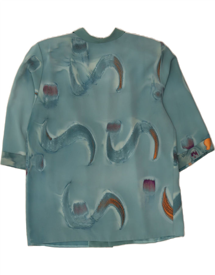 VINTAGE Womens Abstract Pattern 3 Button Blazer Jacket UK 20 2XL Blue Vintage Vintage and Second-Hand Vintage from Messina Hembry 
