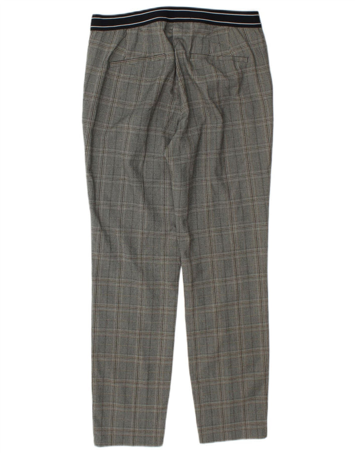 Pantaloni da abito dritti da donna Zara medi W28 L27 poliestere a quadri grigi