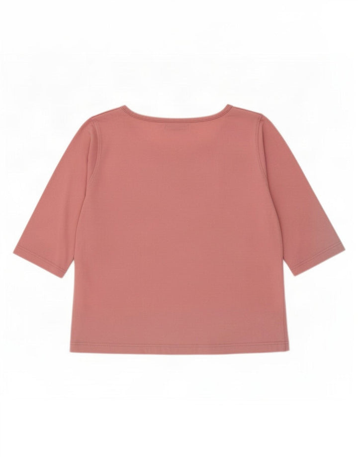 Top Asics Donna Manica 3/4 UK 12 Cotone Rosa Medio