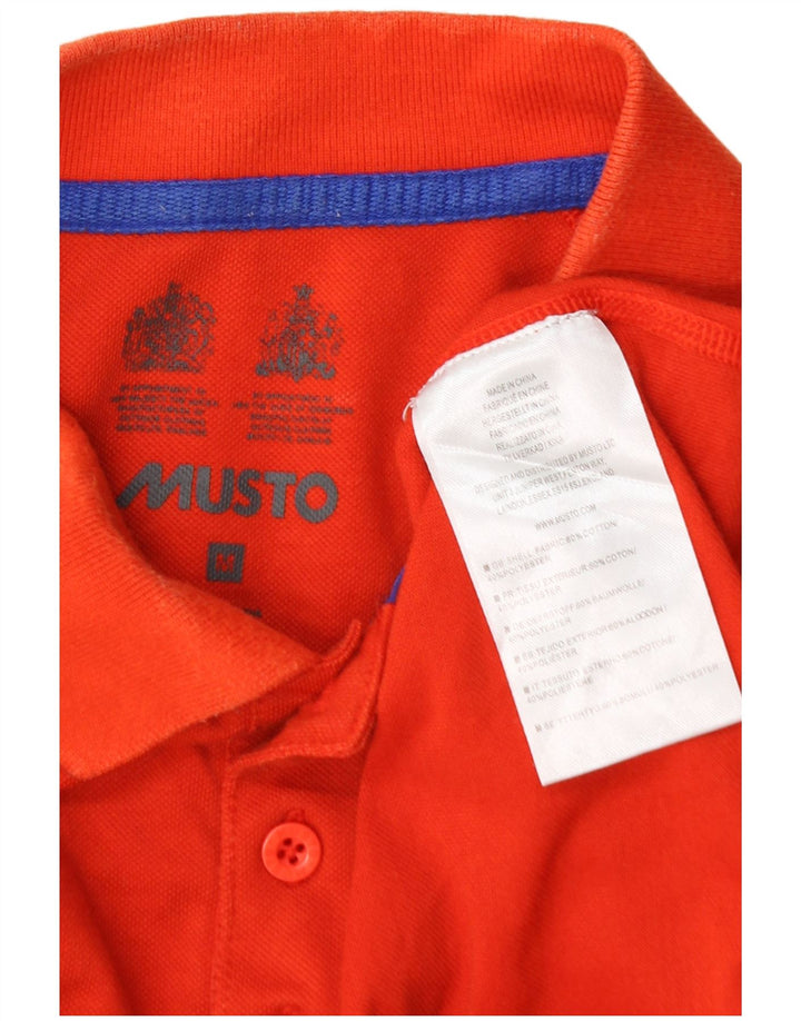 Polo da uomo a maniche lunghe Musto in cotone arancione medio