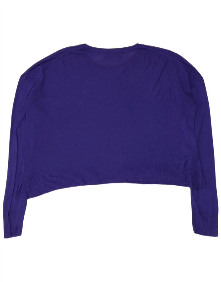 Maglione corto girocollo oversize da donna Zara UK 14 Viola medio