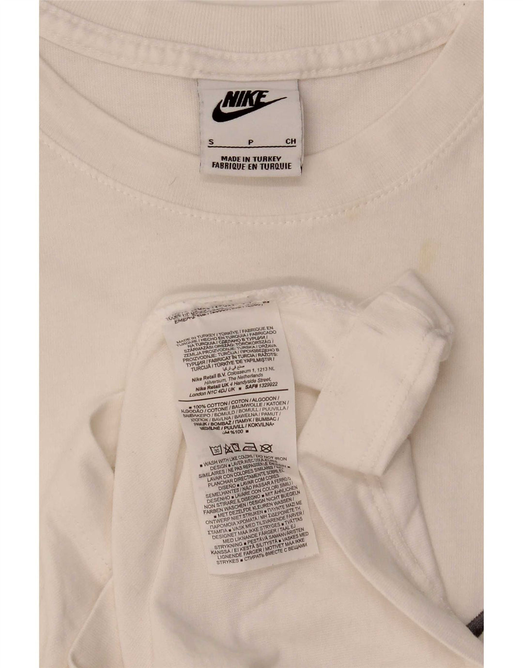 T-shirt grafica da uomo Nike Top Small in cotone bianco
