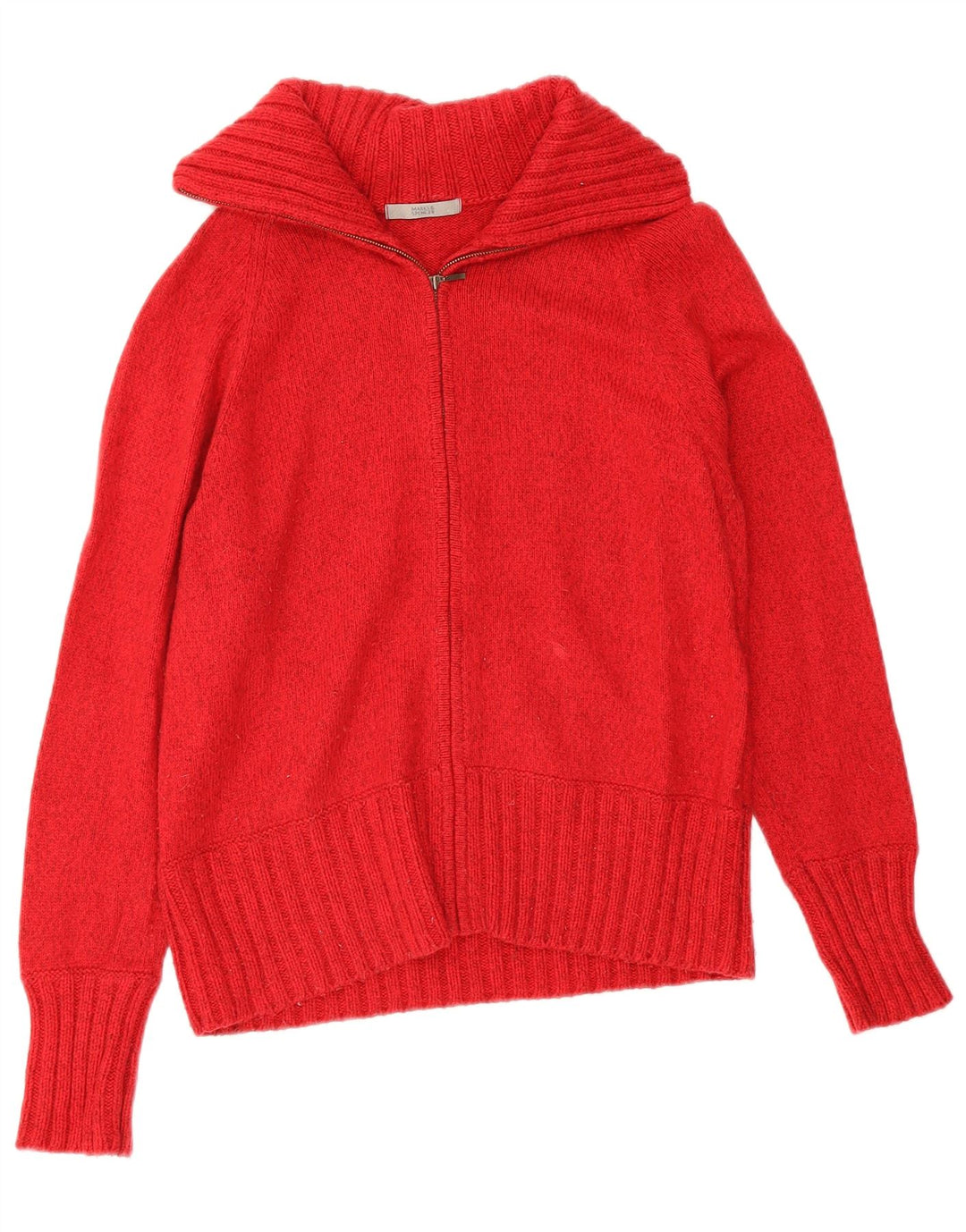 Maglione cardigan da donna Marks & Spencer UK 16 grande cotone rosso