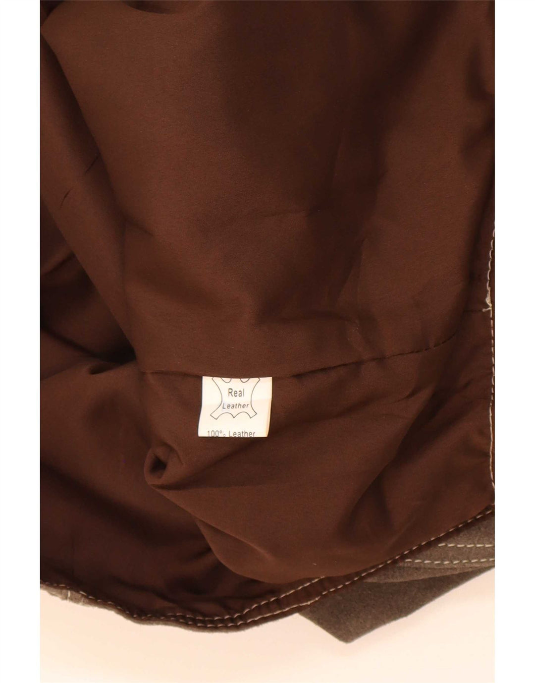 Gilet vintage da uomo in pelle scamosciata in pelle marrone medio