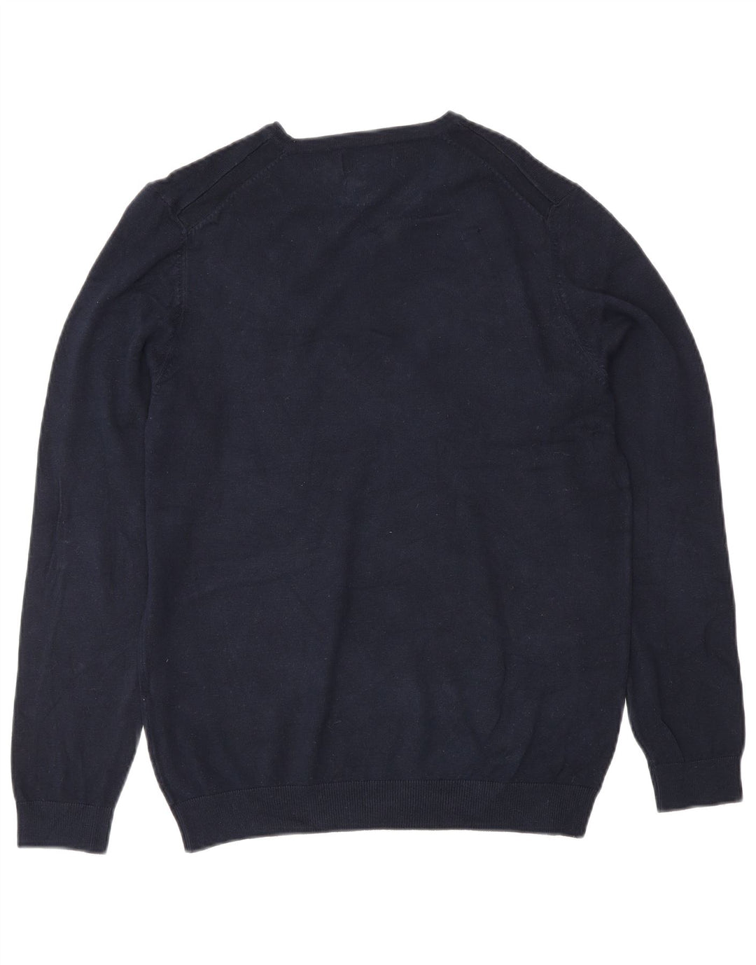 Maglione Zara da uomo con scollo a V piccolo classico in viscosa blu navy