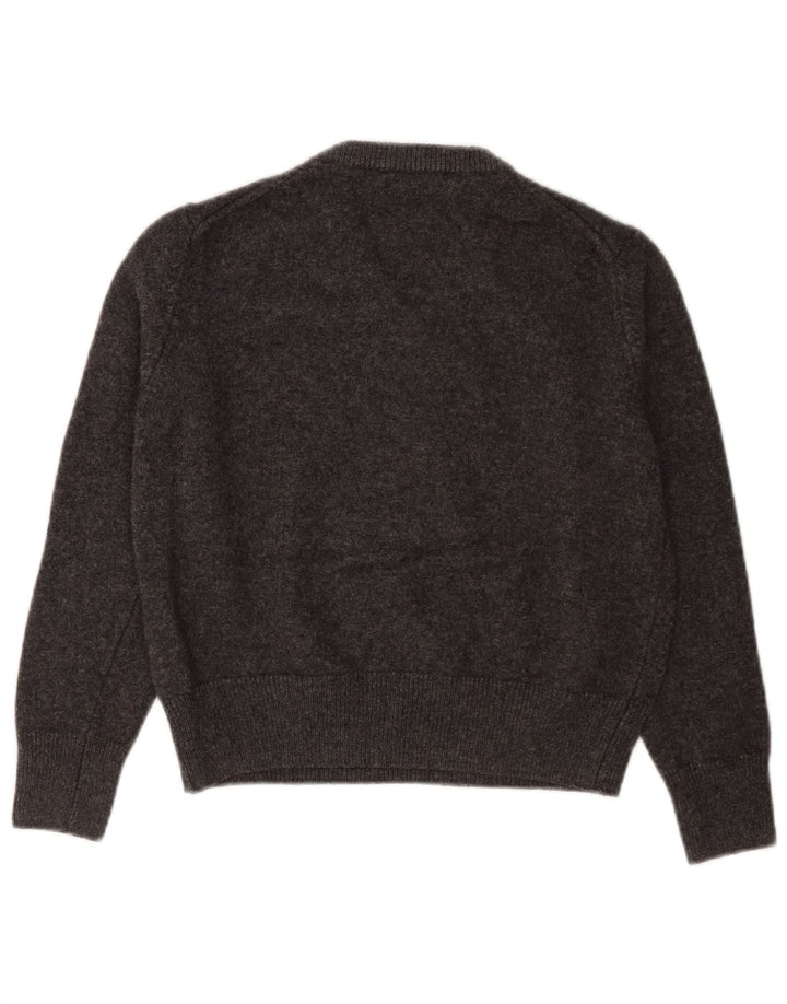 Maglione da donna con scollo a V vestibilità regolare Massimo Dutti UK 10 piccolo grigio