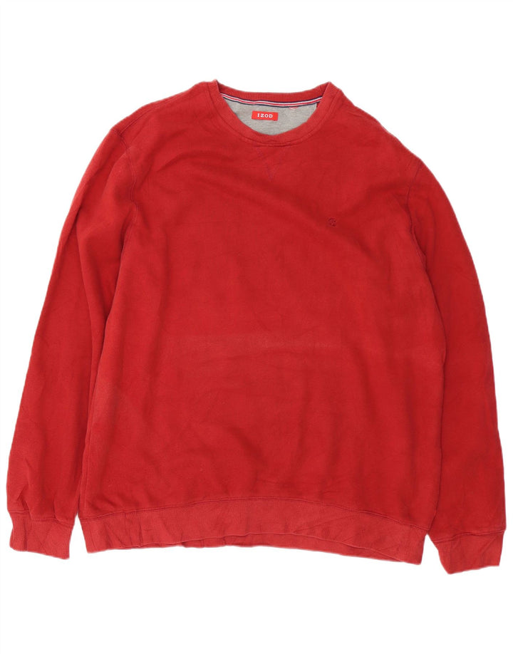 Felpa da uomo Izod Maglione grande rosso in cotone