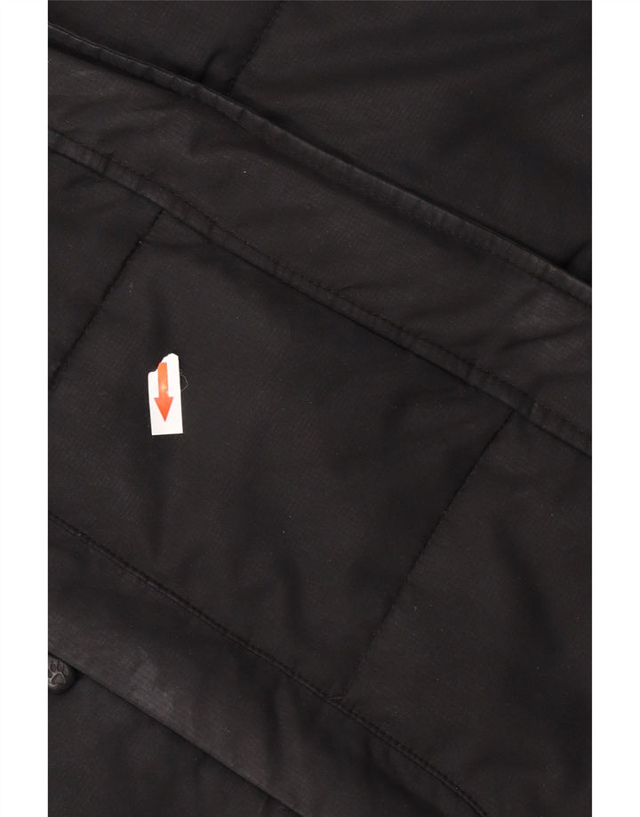 Cappotto imbottito con cappuccio da donna Jack Wolfskin UK 12/14 poliestere nero medio