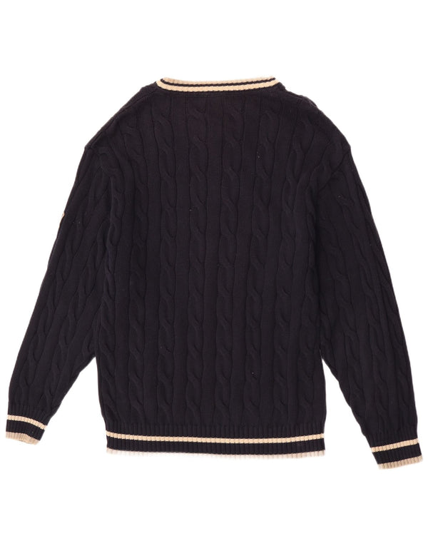 Maglione da uomo con scollo a V Camel Active in cotone blu navy medio