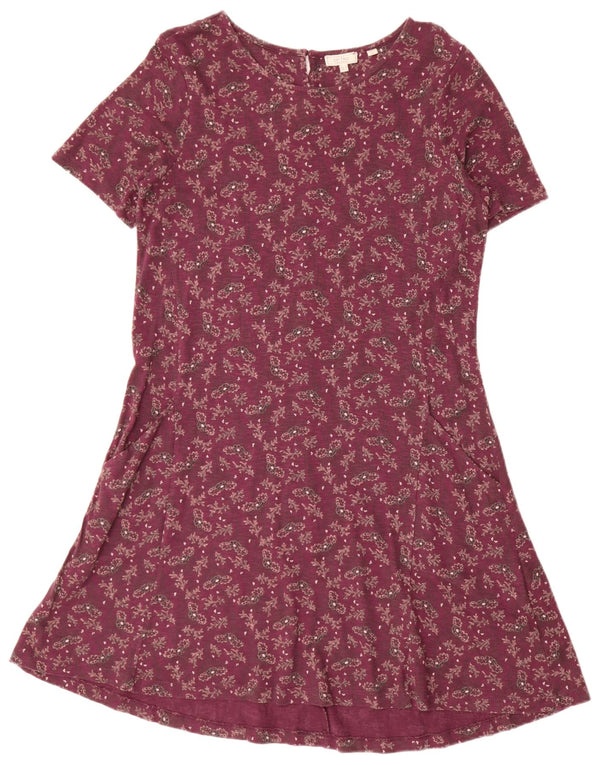 Abito a trapezio oversize da donna Fat Face UK 10 Piccolo cotone floreale bordeaux