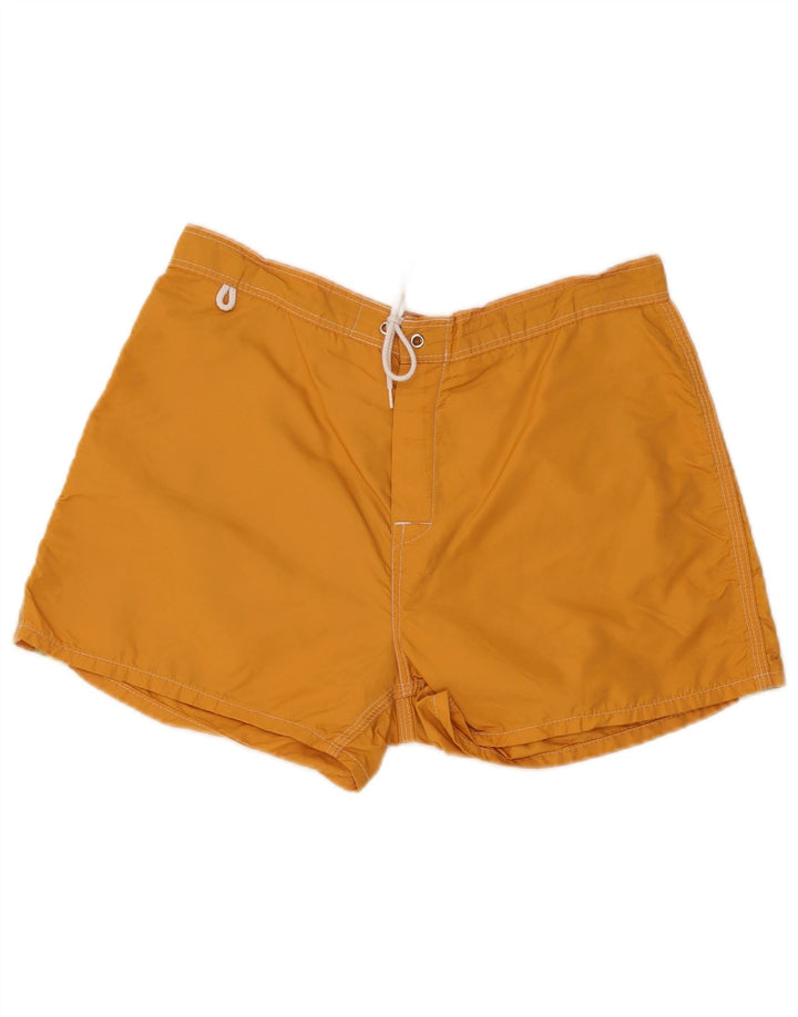 Pantaloncini da bagno da uomo Sundek grandi in nylon color block giallo